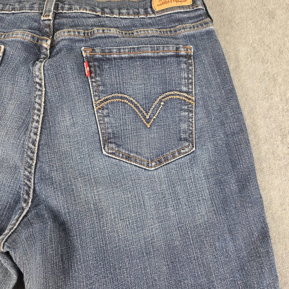 Levis 515 Bootcut Jeans Womens14 S/C Blue Stretch Denim Dark Wash Mid Rise Flare - Picture 12 of 16